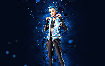 Mod Marauder, , blue neon lights, Fortnite Battle Royale, Fortnite characters, Mod Marauder Skin, Fortnite, Mod Marauder Fortnite HD wallpaper