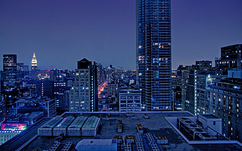 Roof top view, Under night, , Cityscape HD wallpaper