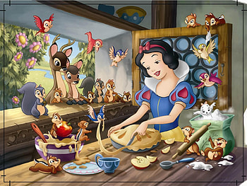 Snow White, disney, girl, fantasy, animals HD wallpaper