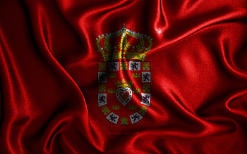 Murcia flag, , silk wavy flags, spanish cities, Day of Murcia, Flag of Murcia, fabric flags, 3D art, Murcia, cities of Spain, Murcia 3D flag HD wallpaper