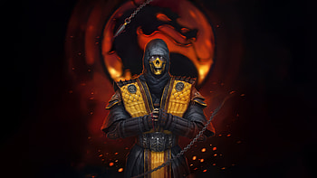 Ultra Instinct Scorpion , scorpion, mortal-kombat, games, artwork, digital-art, artist, video-games, artstation HD wallpaper