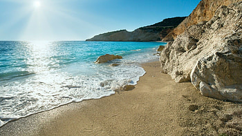 Greek ocean beauty, Gorgeous Greek coast, Seaside enchantment, Greece's coastal allure HD wallpaper