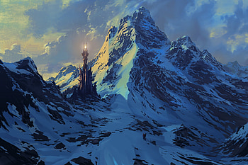 Snow, Fantasy, Landscape, Mountain, Tower HD wallpaper