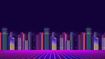 Synthwave Buildings 8 Bit, 8-bit, buildings, artist, artwork, digital-art HD wallpaper