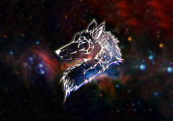 Trance Wolf, art, colour HD wallpaper