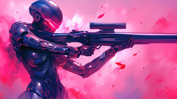 Robotic Sharpshooter, artist, artwork, art, digital-art, deviantart HD wallpaper