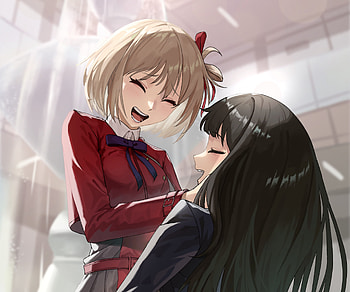 Chisato Nishikigi & Takina Inoue, Takina Inoue, Chisato Nishikigi, Anime, Lycoris Recoil HD wallpaper