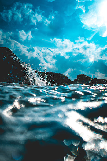 Nature, Water, Sky, Waves, Glare, Spray, Blur, Smooth HD phone wallpaper