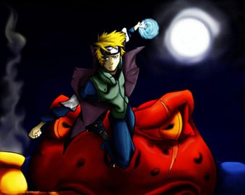 Minatos Rasengan, naruto, gamabunta HD wallpaper