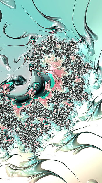 Fractal Art for your Smart or Tablet, white, cyan, CGI, psychedelic, trippy, Abstract, fractal HD phone wallpaper