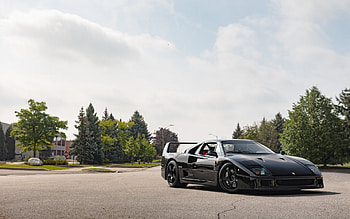 Ferrari F40, exterior, front view, black Ferrari F40, supercar, Italian sports cars, Ferrari HD wallpaper