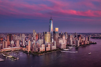 dom Tower, NYC sunset aerial HD wallpaper