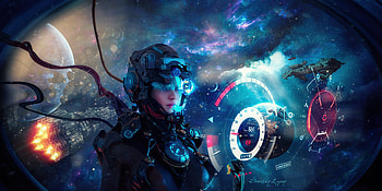 Cosmos Scifi Girl , scifi, future, artist, artwork, digital-art, artstation HD wallpaper