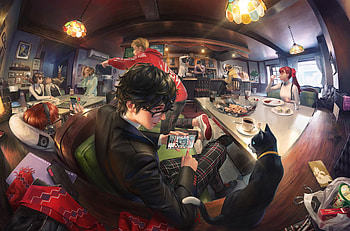 Persona 5: Joker's Cafe — Phantom Thieves, video game, Persona 5, Joker (Persona), Persona HD wallpaper
