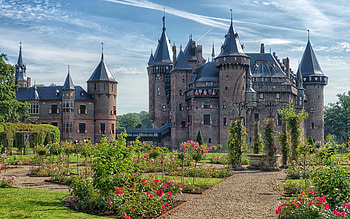 De Haar Castle, beautiful castle, old castles, garden, Utrecht, Netherlands, biggest castle in The Netherlands HD wallpaper