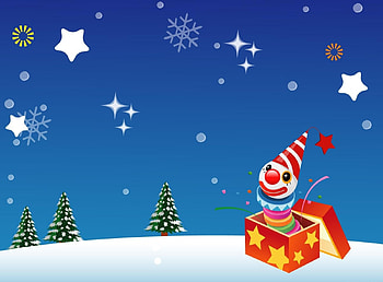 Holidays, Stars, Fir-Trees, Holiday, Present, Gift, Clown HD wallpaper