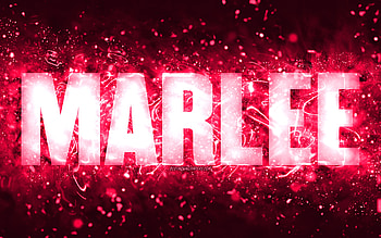 Happy Birtay Marlee, , pink neon lights, Marlee name, creative, Marlee Happy Birtay, Marlee Birtay, popular american female names, with Marlee name, Marlee HD wallpaper