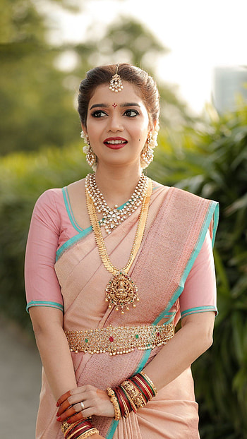 Swati Reddy, telugu actress, saree beauty, bridal HD phone wallpaper