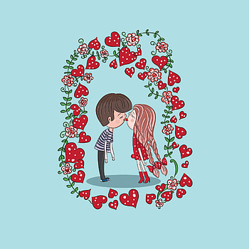 Art, Love, Couple, Pair, Kiss HD phone wallpaper