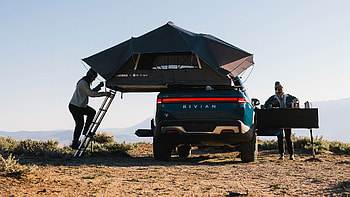 Camping, Rivian Automotive HD wallpaper