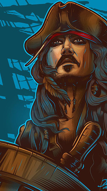Jack sparrow, art, beard HD phone wallpaper