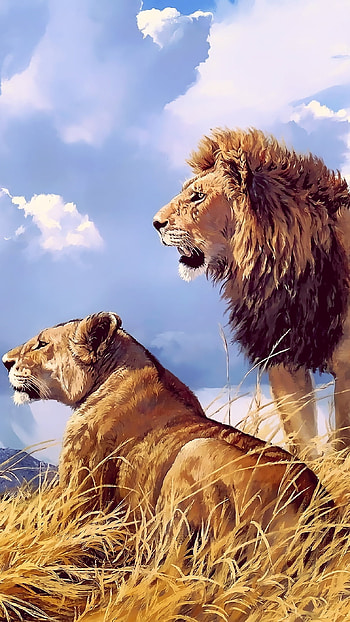 Lion , Beautiful Painting HD phone wallpaper