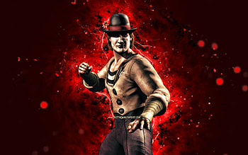 Ninja Mime Johnny Cage, , red neon lights, Mortal Kombat Mobile, fighting games, MK Mobile, creative, Mortal Kombat, Ninja Mime Johnny Cage Mortal Kombat HD wallpaper