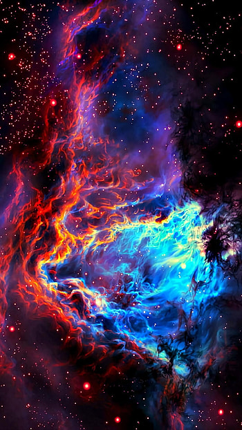 Cool Space, Red, Blue HD phone wallpaper