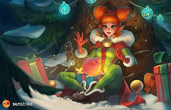Year of the pig, fantasy, year of the, green, sunstrike studios, luminos, girl, orange, pig HD wallpaper