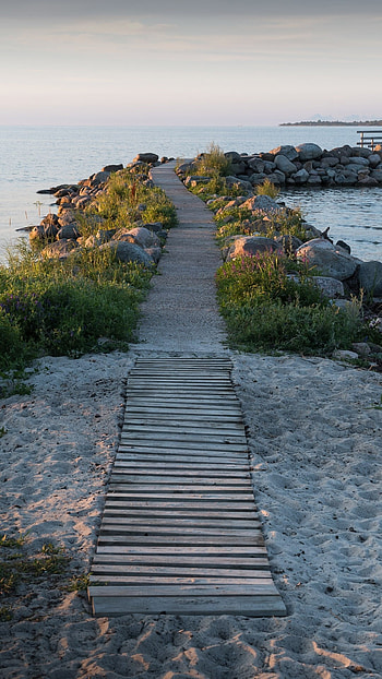 Island bath pier bliss, Idyllic Oland evening, Windows 10 spotlight, Swedish serenity HD phone wallpaper