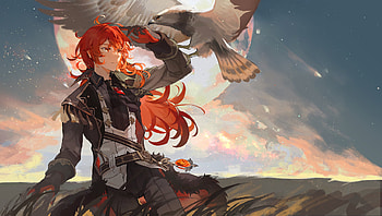 Diluc Ragnvindr, Diluc (Genshin Impact), video game, Genshin Impact HD wallpaper
