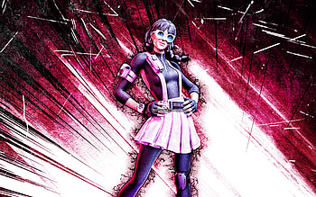 Cameo Chic, grunge art, Fortnite Battle Royale, Fortnite characters, Cameo Chic Skin, purple abstract rays, Fortnite, Cameo Chic Fortnite HD wallpaper