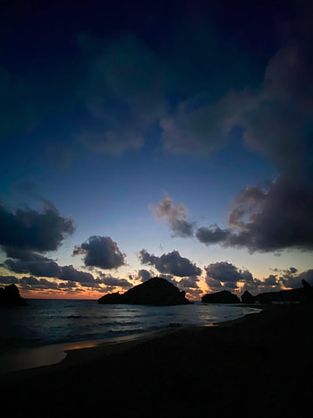 Nature, Sunset, Sky, Mountains, Clouds, Coast HD phone wallpaper