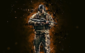 Glaz, , brown neon lights, Tom Clancys Rainbow Six, Rainbow Six Siege, Tom Clancys characters, Glaz Rainbow Six HD wallpaper