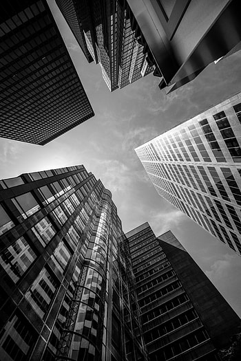 Sky, Architecture, Building, Miscellanea, Miscellaneous, Skyscrapers, Bw, Chb HD phone wallpaper