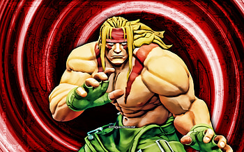 Alex, red grunge background, warriors, Street Fighter, protagonist, vortex, Alex Street Fighter HD wallpaper