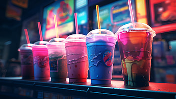 Colorful Drinks Neon Lights, food, Slurpee, drink, colorful HD wallpaper