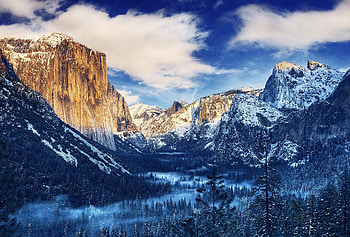 Winter, Yosemite valley, nation park, nature HD wallpaper