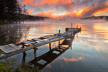 Old bridge, sly, graphy, bulgaria, lake, sunset HD wallpaper