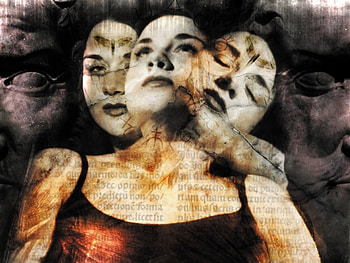 three FAce, devil, face, lady, three HD wallpaper