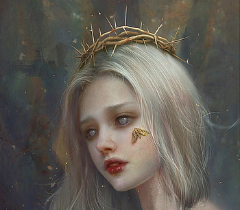 Moth, frumusete, art, gorgeous, girl, user 23385, superb, fantasy, face, luminos HD wallpaper