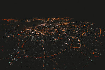 Night, Lights, View From Above, Dark, Night City HD wallpaper