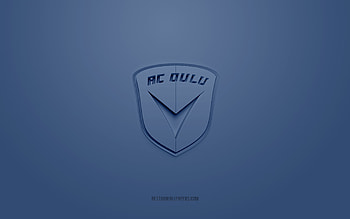 AC Oulu, creative 3D logo, blue background, Finnish football team, Veikkausliiga, Oulu, Finland, football, AC Oulu 3d logo HD wallpaper