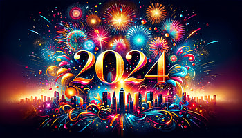 Colorful 2024 Fireworks Celebration, 2024, New Year 2024 HD wallpaper