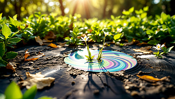 Vibrant Vinyl Blossoms: A Ultra, vinyl, nature, flower, sunlight HD wallpaper