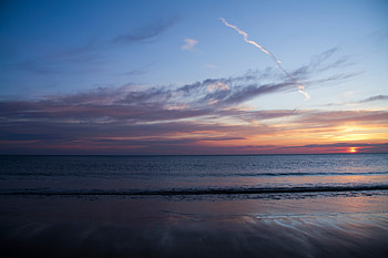 Blue Hour Sunset At Beach , beach, sunset, nature, deviantart HD wallpaper