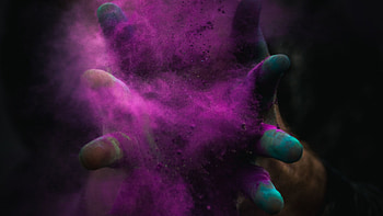 Powder color purple, Fun and vibrant, Abstract hands, Background HD wallpaper