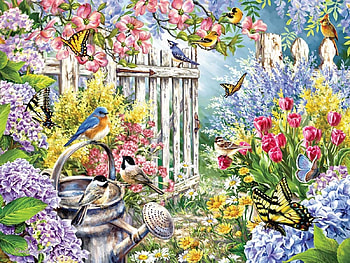 country garden, natur, butterflies, garden, country HD wallpaper