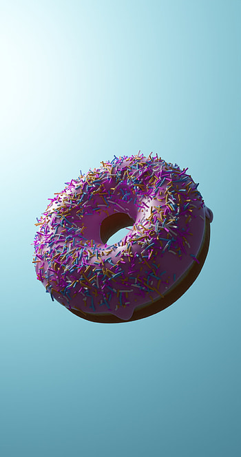 Blender Donut, electric blue, magenta, food HD phone wallpaper