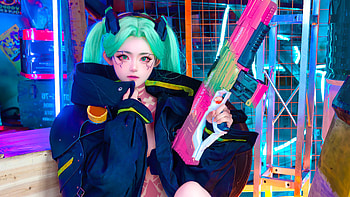 Rebecca Cosplay Game X Cyberpunk Edgerunners, cyberpunk-edgerunners, cyberpunk, tv-shows, netflix, cosplay HD wallpaper